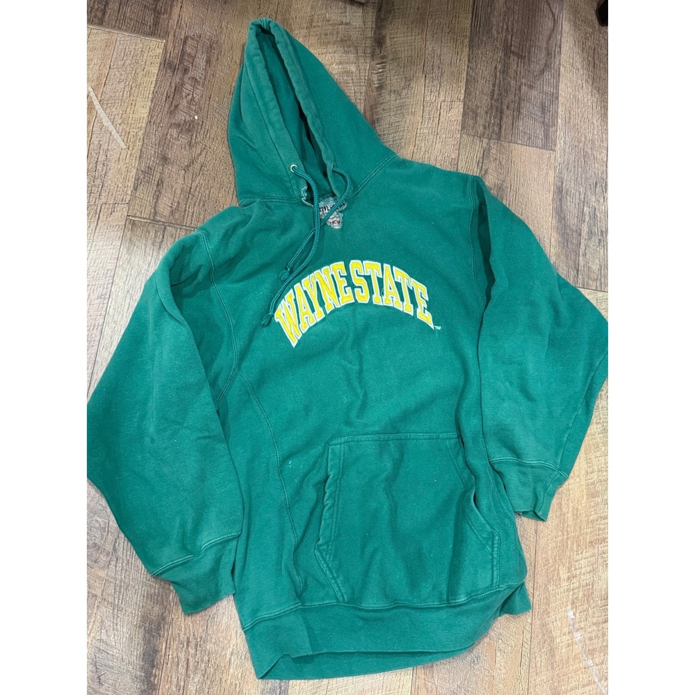 Steve and Barrys Wayne State Hoodie Green Mens Small Athletic Dept Sweatshirt